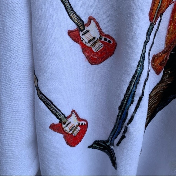 Vintage Elvis Presley Crewneck Sweatshirt Homemade Puff Paint Iron On Size XL - Picture 7 of 9